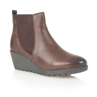 Lotus Dark brown leather 'Meryl' ankle boots